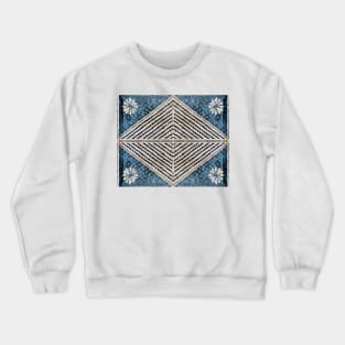 Fijian Tapa Cloth 68 by Hypersphere Crewneck Sweatshirt